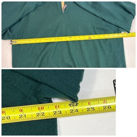 Martin Mens XL 100% Merino Wool 1/4 Zip Sweater Jacket Fully Lined Dark Green - Picture 9 of 14